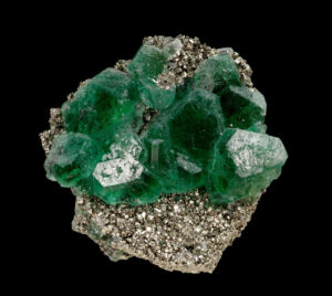 fluorite on pyrite from Peru